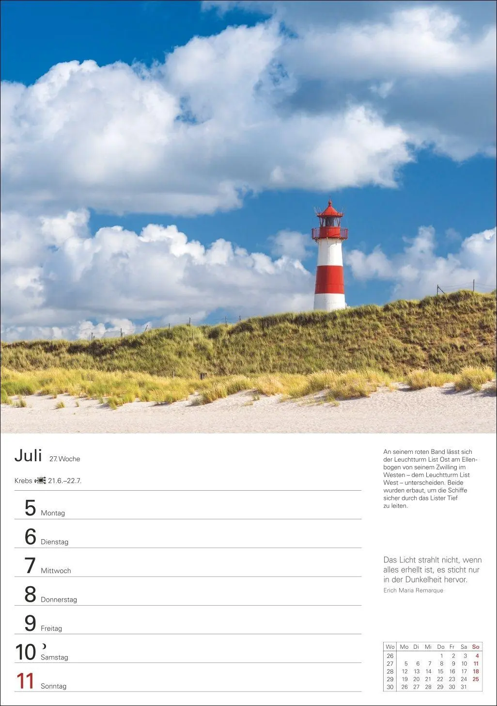 Bild: 9783840038983 | Sylt Wochenplaner 2027 - Eine Reise in 53 Bildern | Ulrike Issel