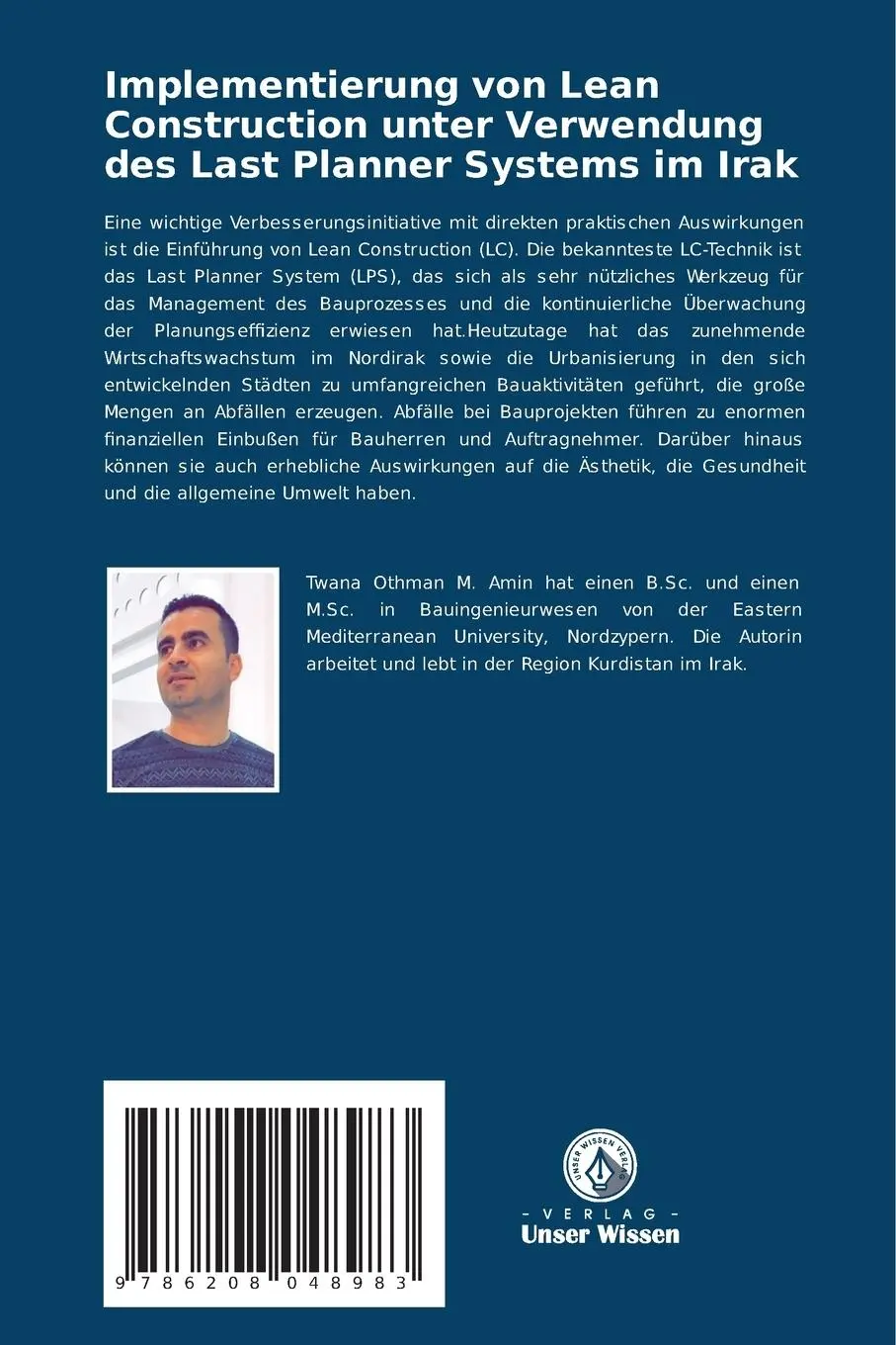 Rückseite: 9786208048983 | Implementierung von Lean Construction unter Verwendung des Last...