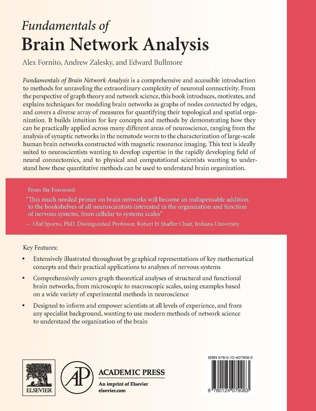 Rückseite: 9780124079083 | Fundamentals of Brain Network Analysis | Fornito (u. a.) | Buch | 2016