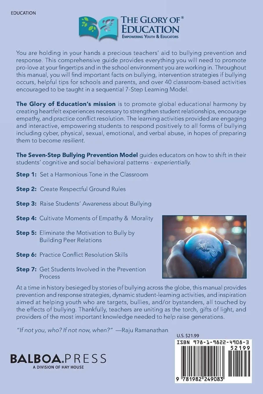 Rückseite: 9781982249083 | Preventing Bullying | Raju Ramanathan M. Tech (u. a.) | Taschenbuch