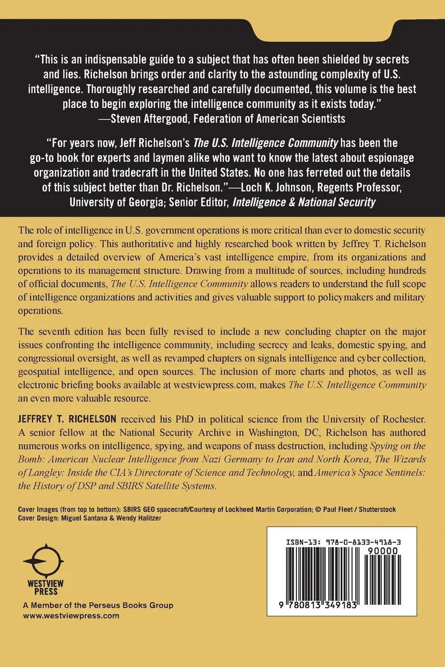 Rückseite: 9780813349183 | The U.S. Intelligence Community | Jeffrey T Richelson | Taschenbuch