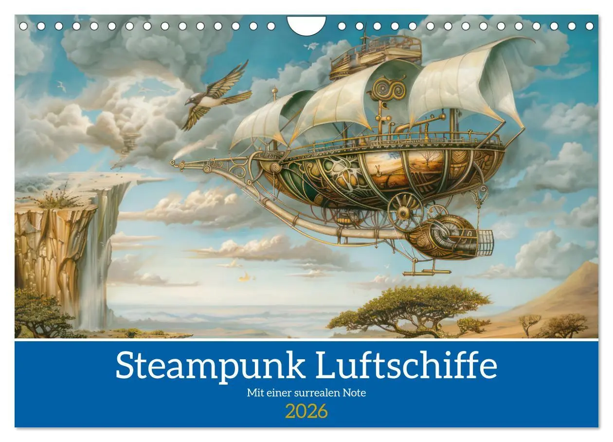 Cover: 9783457339183 | Steampunk Luftschiffe mit einer surrealen Note (Wandkalender 2026...