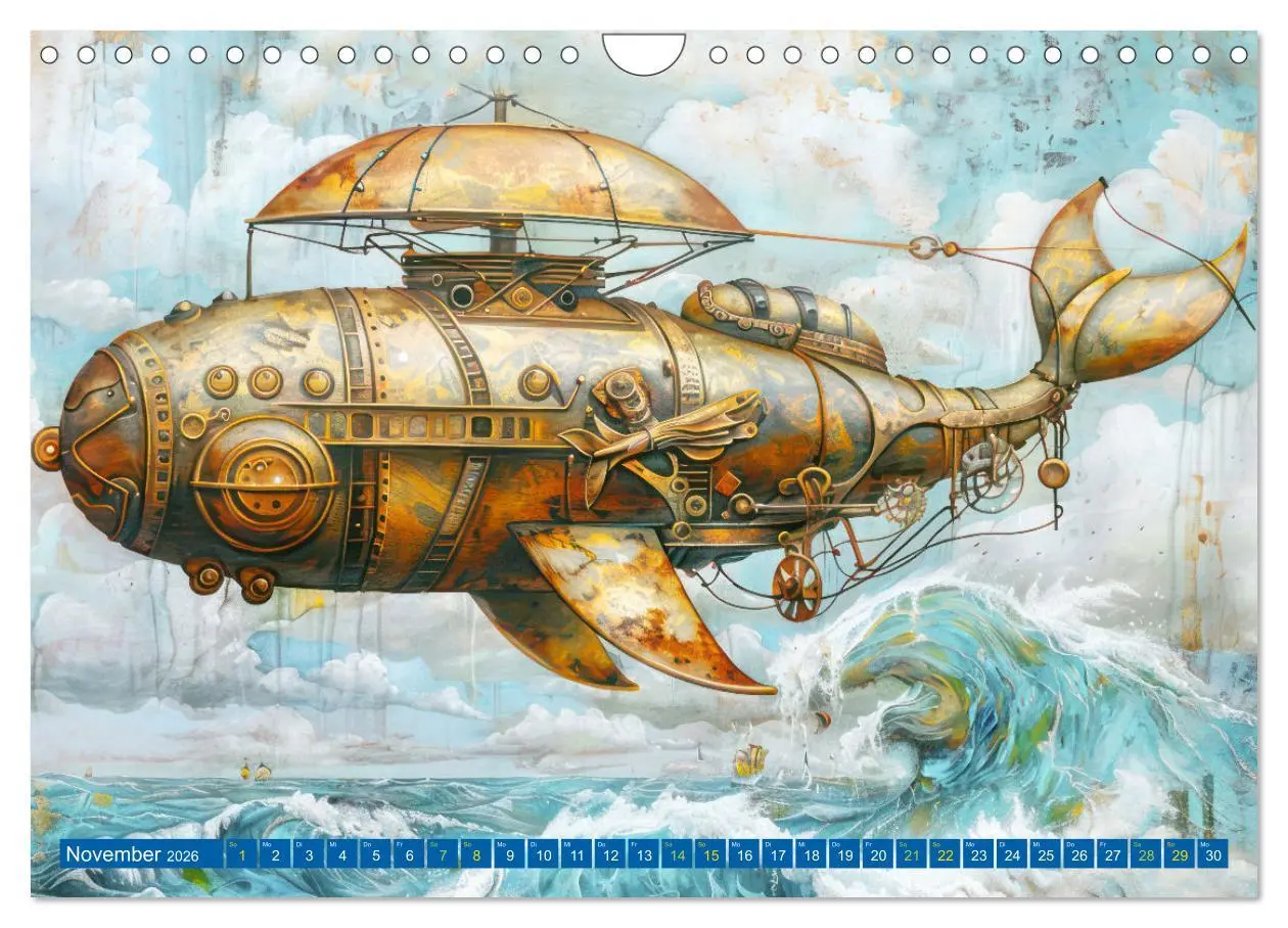 Bild: 9783457339183 | Steampunk Luftschiffe mit einer surrealen Note (Wandkalender 2026...