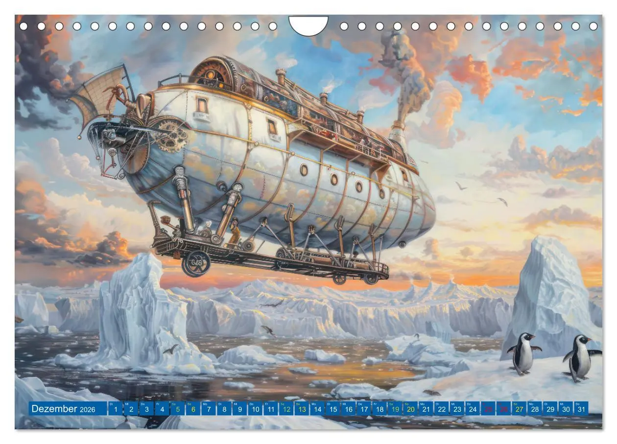 Bild: 9783457339183 | Steampunk Luftschiffe mit einer surrealen Note (Wandkalender 2026...