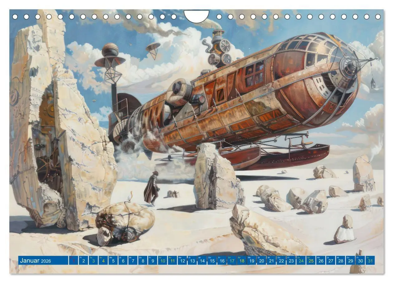 Bild: 9783457339183 | Steampunk Luftschiffe mit einer surrealen Note (Wandkalender 2026...