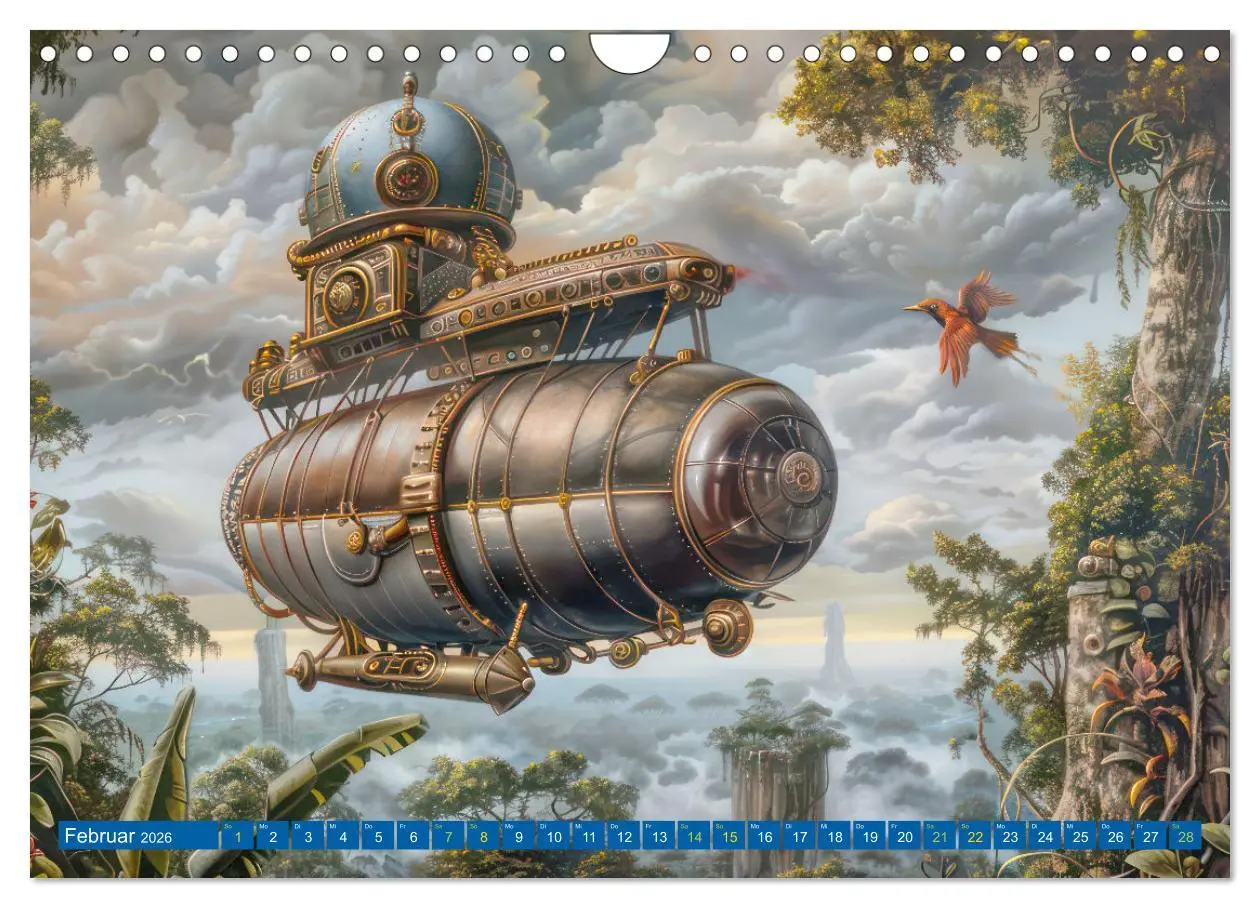 Bild: 9783457339183 | Steampunk Luftschiffe mit einer surrealen Note (Wandkalender 2026...