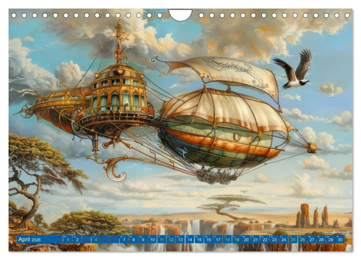 Bild: 9783457339183 | Steampunk Luftschiffe mit einer surrealen Note (Wandkalender 2026...