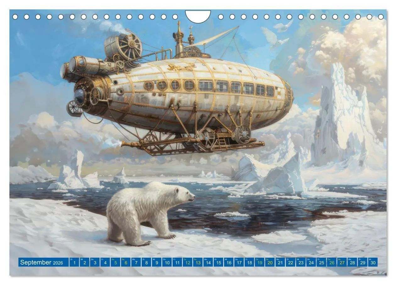 Bild: 9783457339183 | Steampunk Luftschiffe mit einer surrealen Note (Wandkalender 2026...