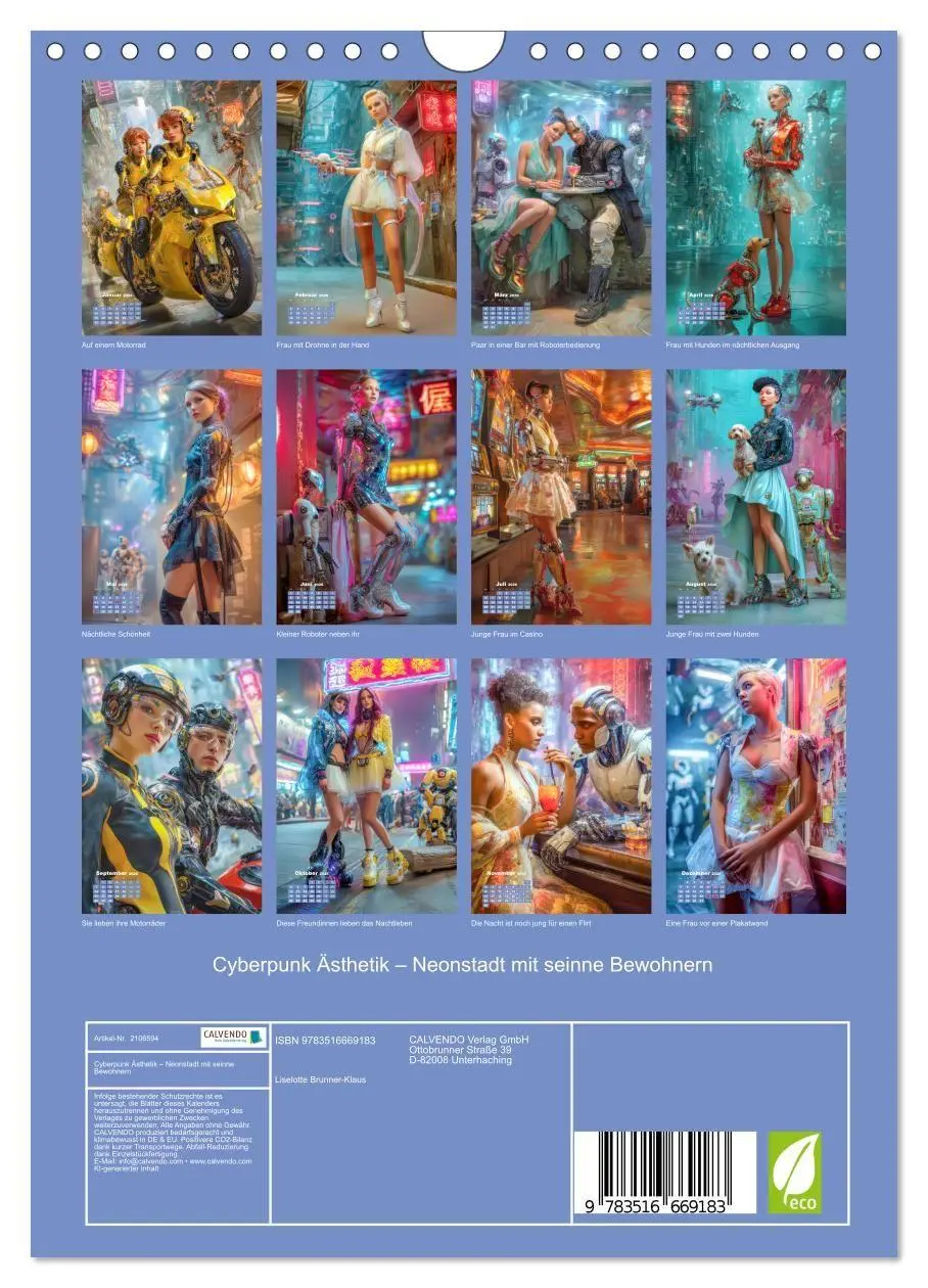 Bild: 9783516669183 | Cyberpunk Ästhetik - Neonstadt mit seinne Bewohnern (Wandkalender...