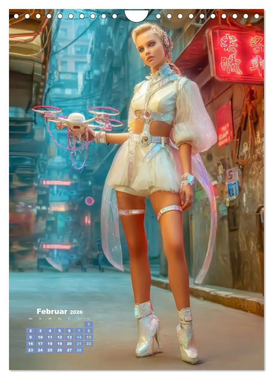 Bild: 9783516669183 | Cyberpunk Ästhetik - Neonstadt mit seinne Bewohnern (Wandkalender...