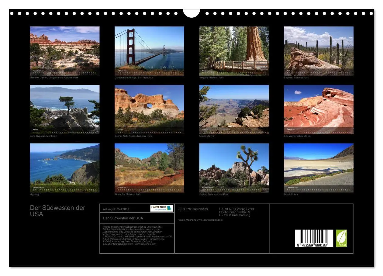 Bild: 9783569999183 | Der Südwesten der USA (Wandkalender 2027 DIN A3 quer), CALVENDO...