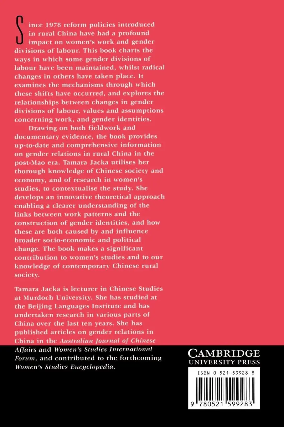 Rückseite: 9780521599283 | Women's Work in Rural China | Tamara Jacka | Taschenbuch | Englisch
