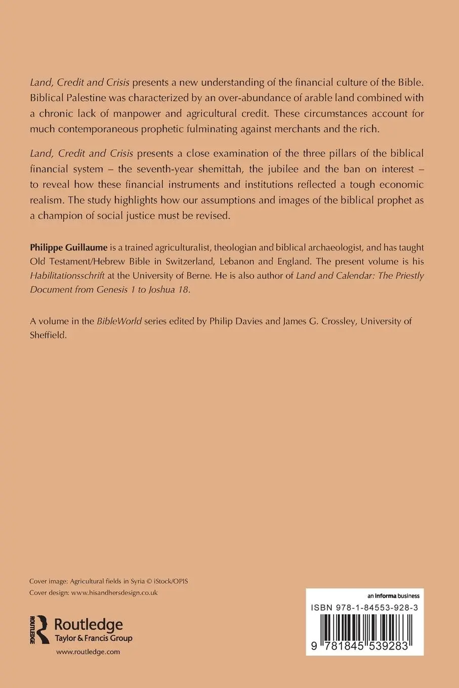 Rückseite: 9781845539283 | Land, Credit and Crisis | Agrarian Finance in the Hebrew Bible | Buch