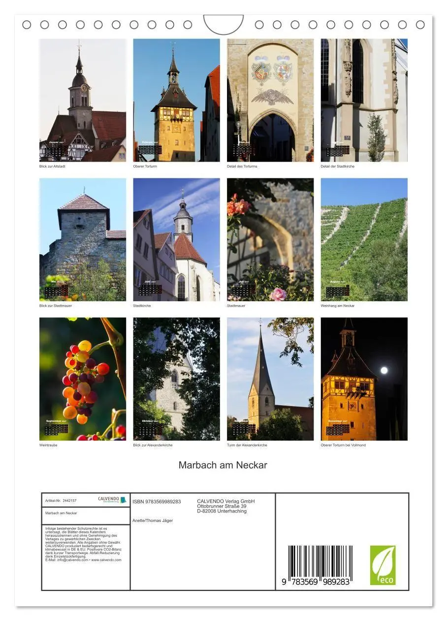 Bild: 9783569989283 | Marbach am Neckar (Wandkalender 2027 DIN A4 hoch), CALVENDO...