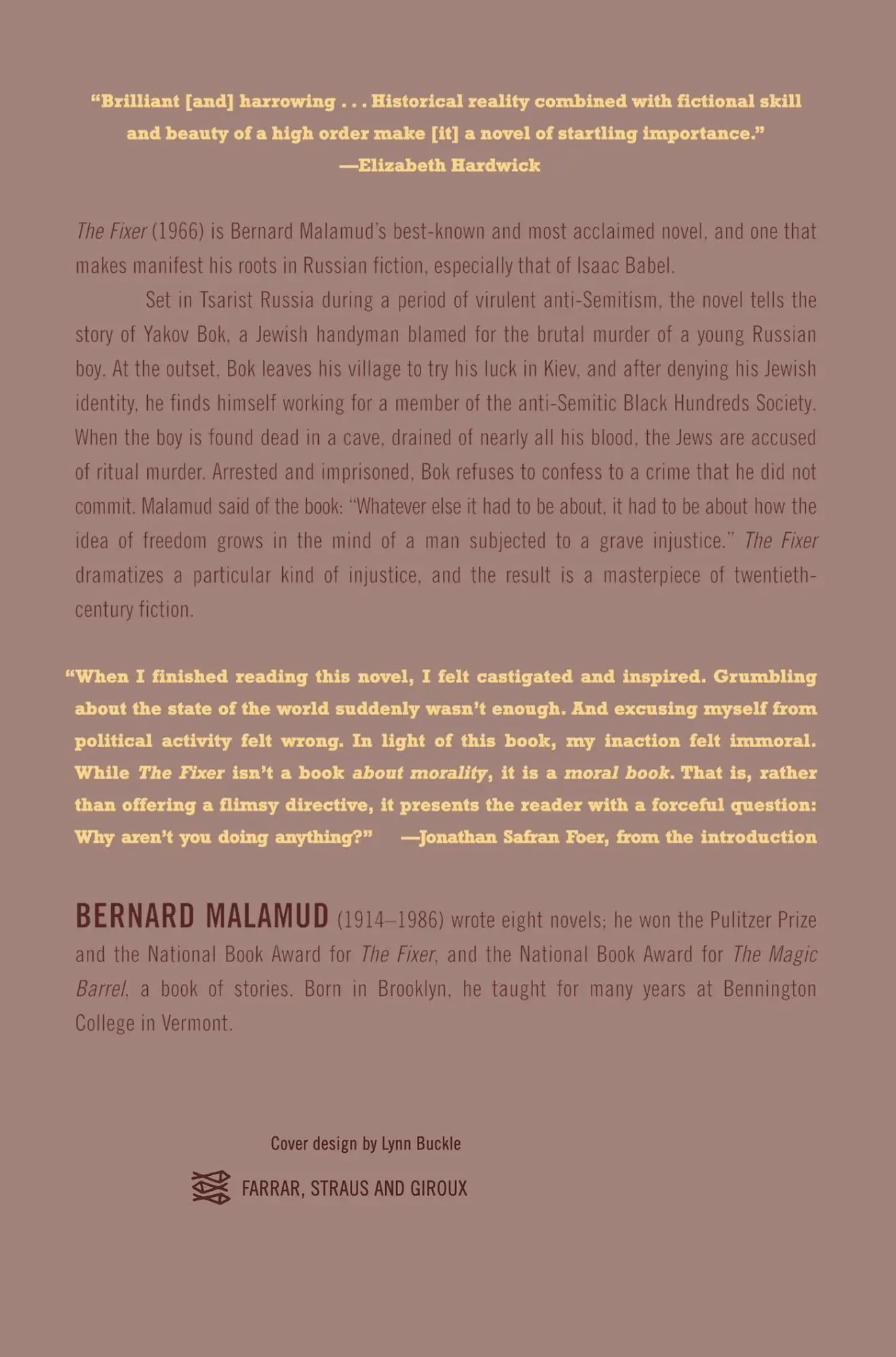 Rückseite: 9780374529383 | Fixer | Bernard Malamud | Taschenbuch | FSG | Kartoniert / Broschiert