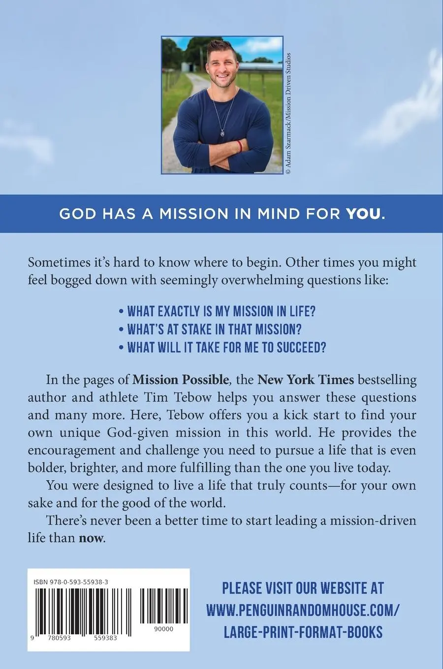 Rückseite: 9780593559383 | Mission Possible | Go Create a Life That Counts | Tim Tebow | Buch