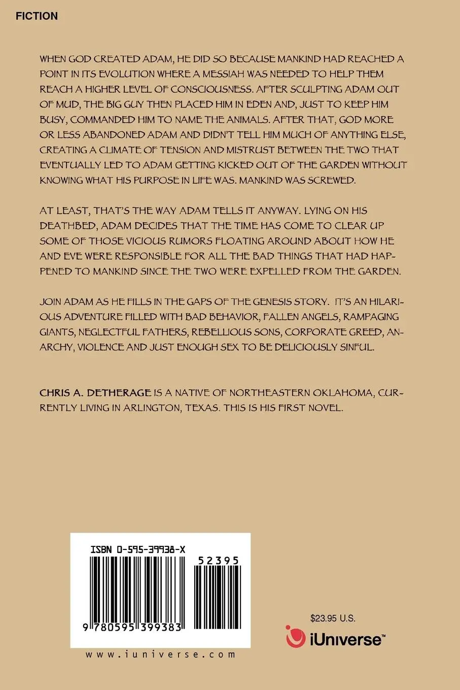 Rückseite: 9780595399383 | The Lost Book of Adam | The Untold Story of Adam and Eve | Detherage