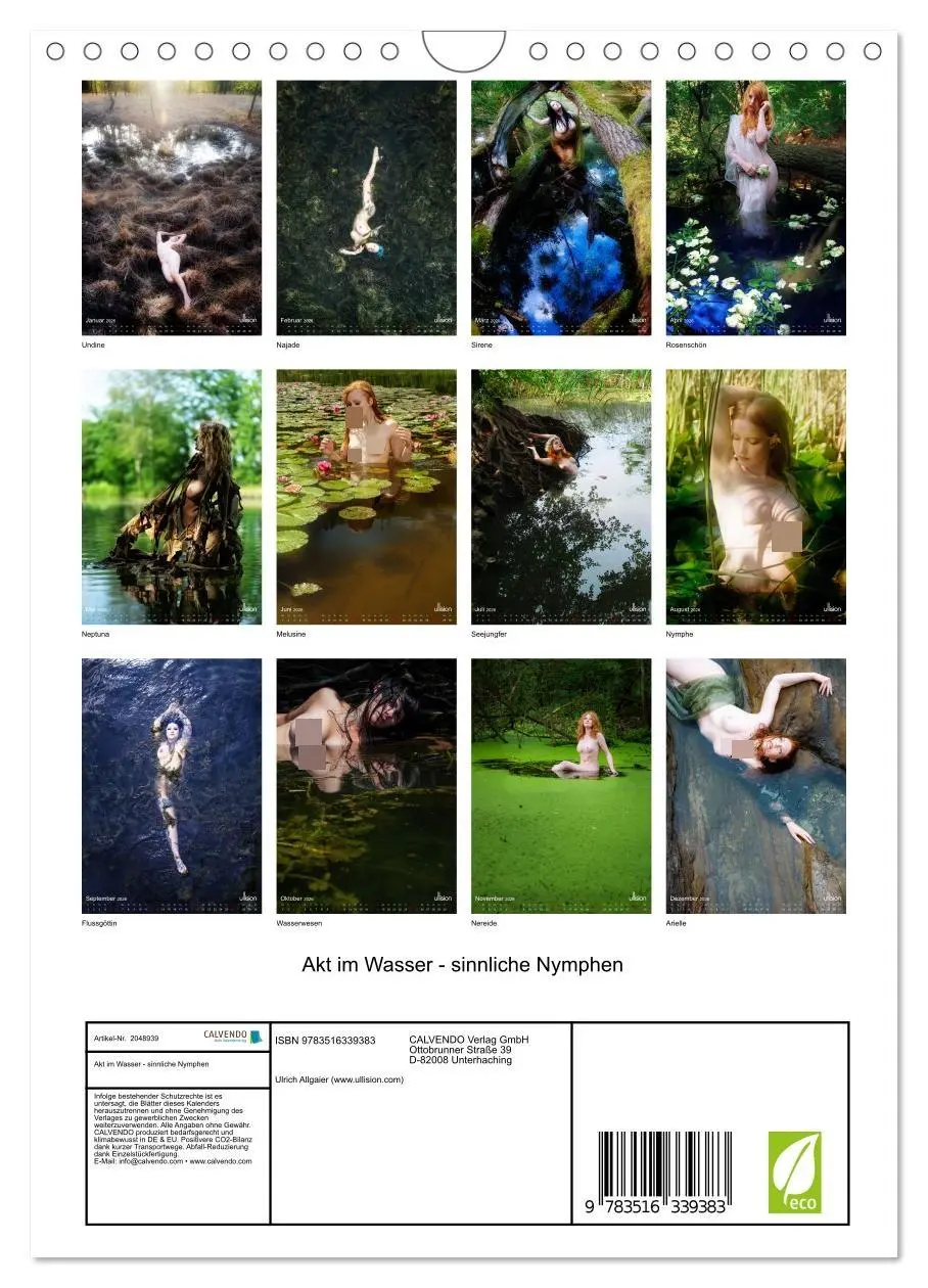 Bild: 9783516339383 | Akt im Wasser - sinnliche Nymphen (Wandkalender 2026 DIN A4 hoch),...