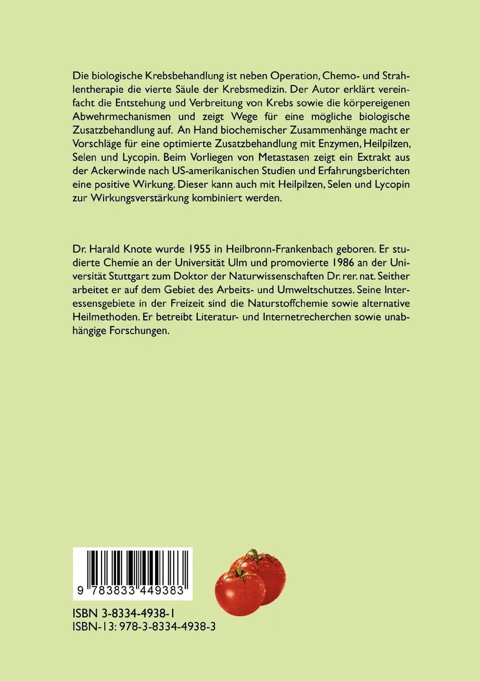 Rückseite: 9783833449383 | Kombinierte Anwendung von Naturstoffen in der biologischen Krebsabwehr