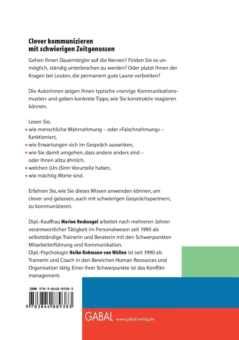 Rückseite: 9783844889383 | Clever kommunizieren | Schwierige Gespräche souverän meistern | Buch
