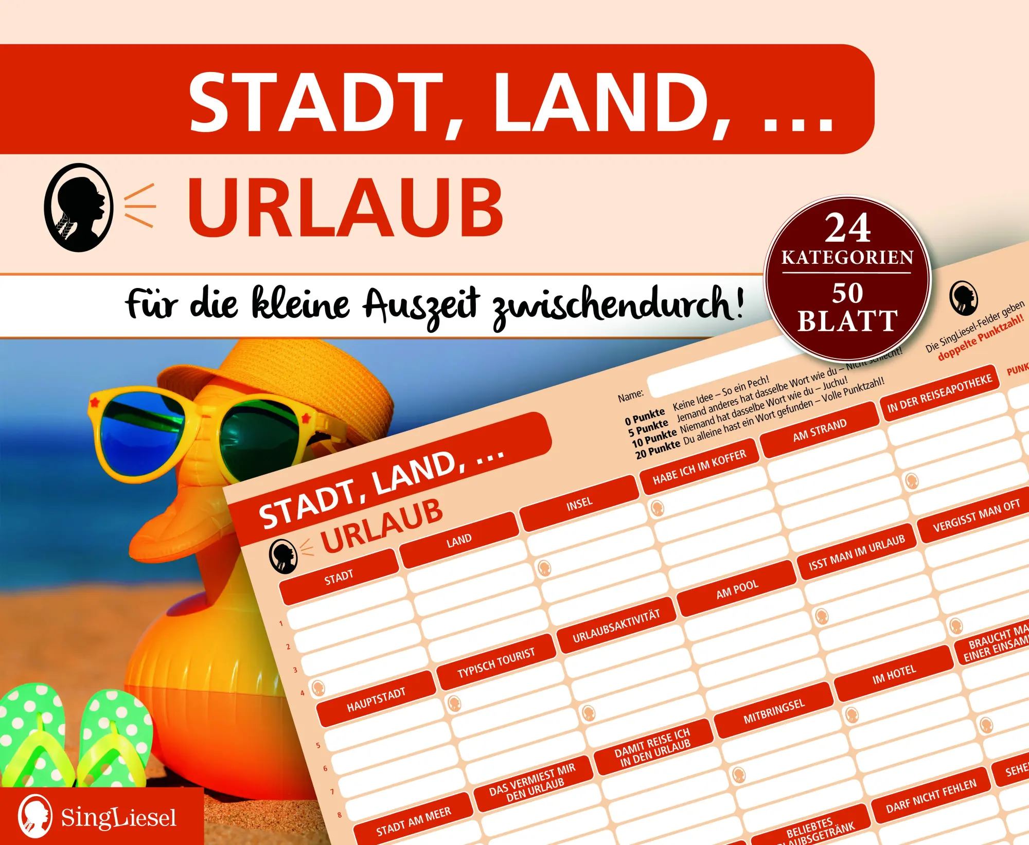 Cover: 4280000809483 | Stadt, Land, Urlaub | Singliesel | Spiel | Rätsel-Spiel, Stadt, Land