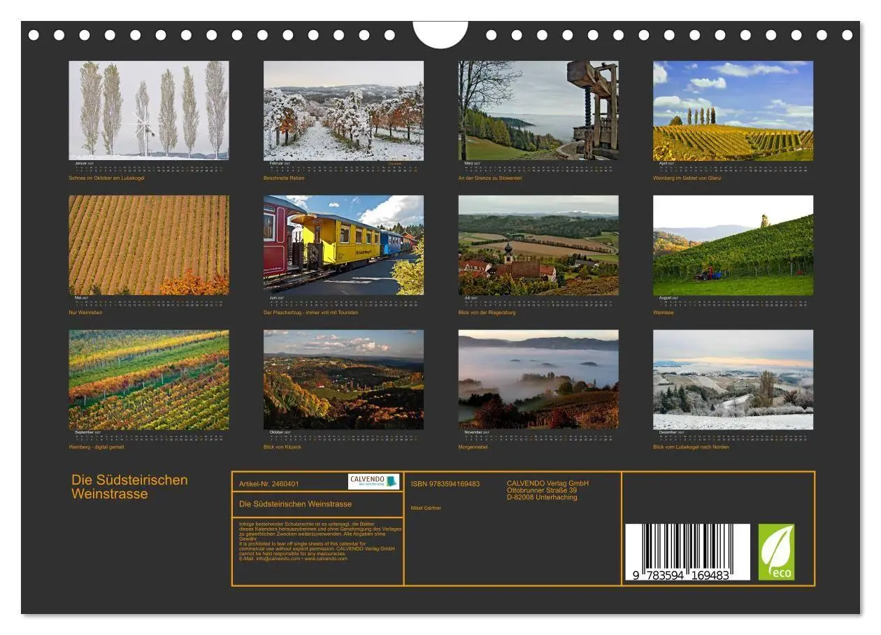 Bild: 9783594169483 | Die Südsteirischen Weinstrasse (Wandkalender 2027 DIN A4 quer),...