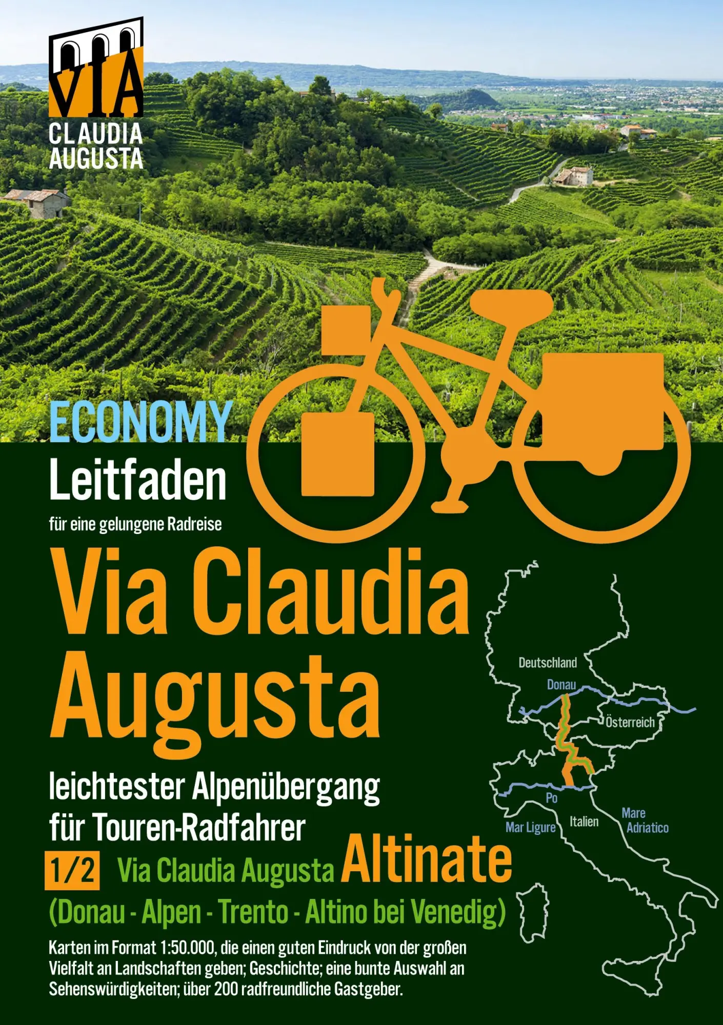 Cover: 9783751959483 | Rad-Route Via Claudia Augusta 1/2 "Altinate" Economy | Tschaikner