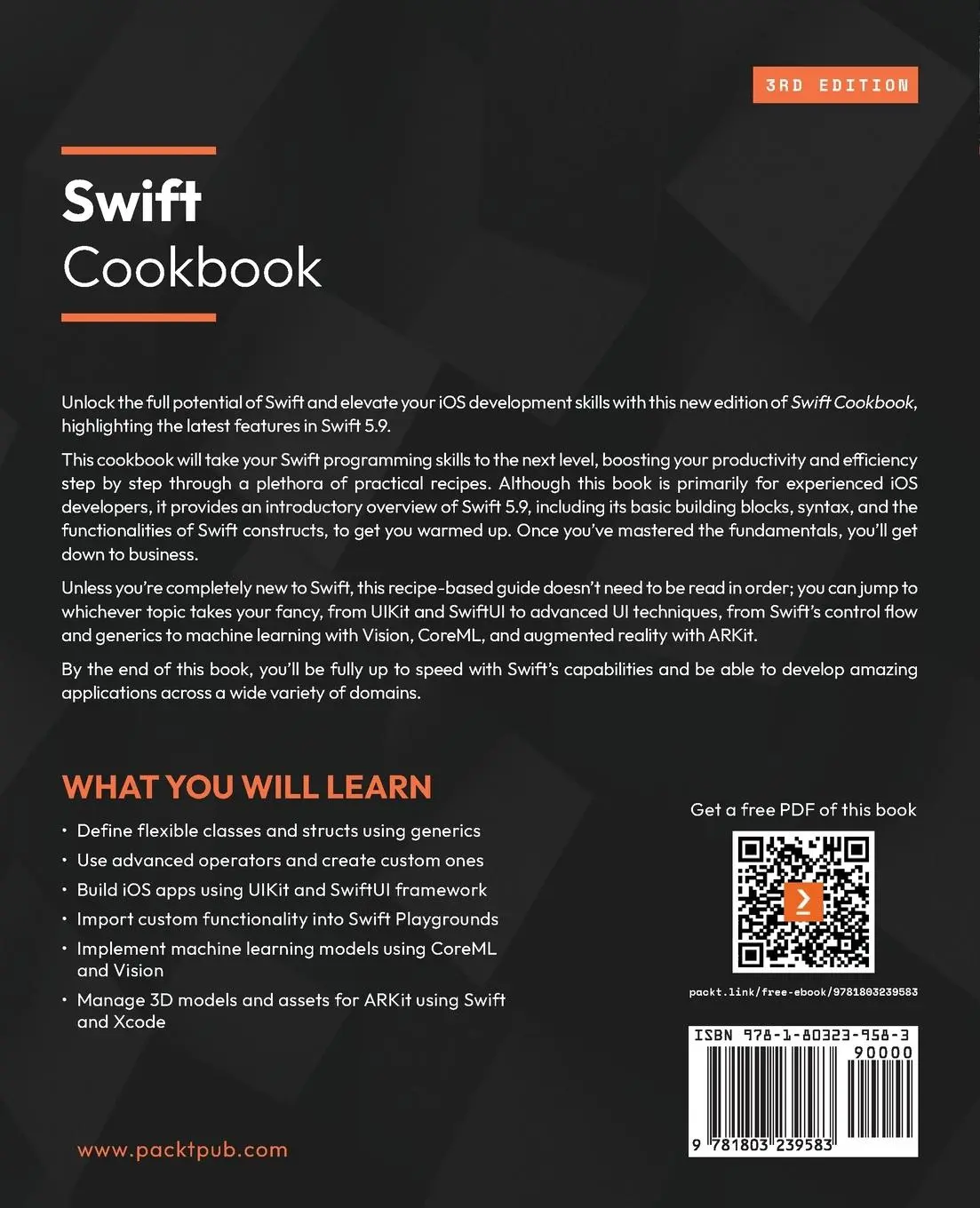 Rückseite: 9781803239583 | Swift Cookbook - Third Edition | Keith Moon (u. a.) | Taschenbuch