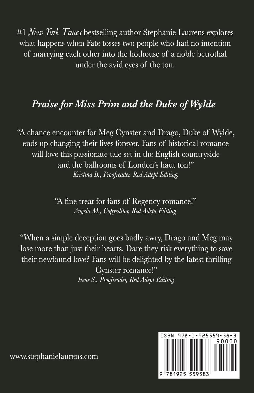 Rückseite: 9781925559583 | Miss Prim and the Duke of Wylde | Stephanie Laurens | Taschenbuch