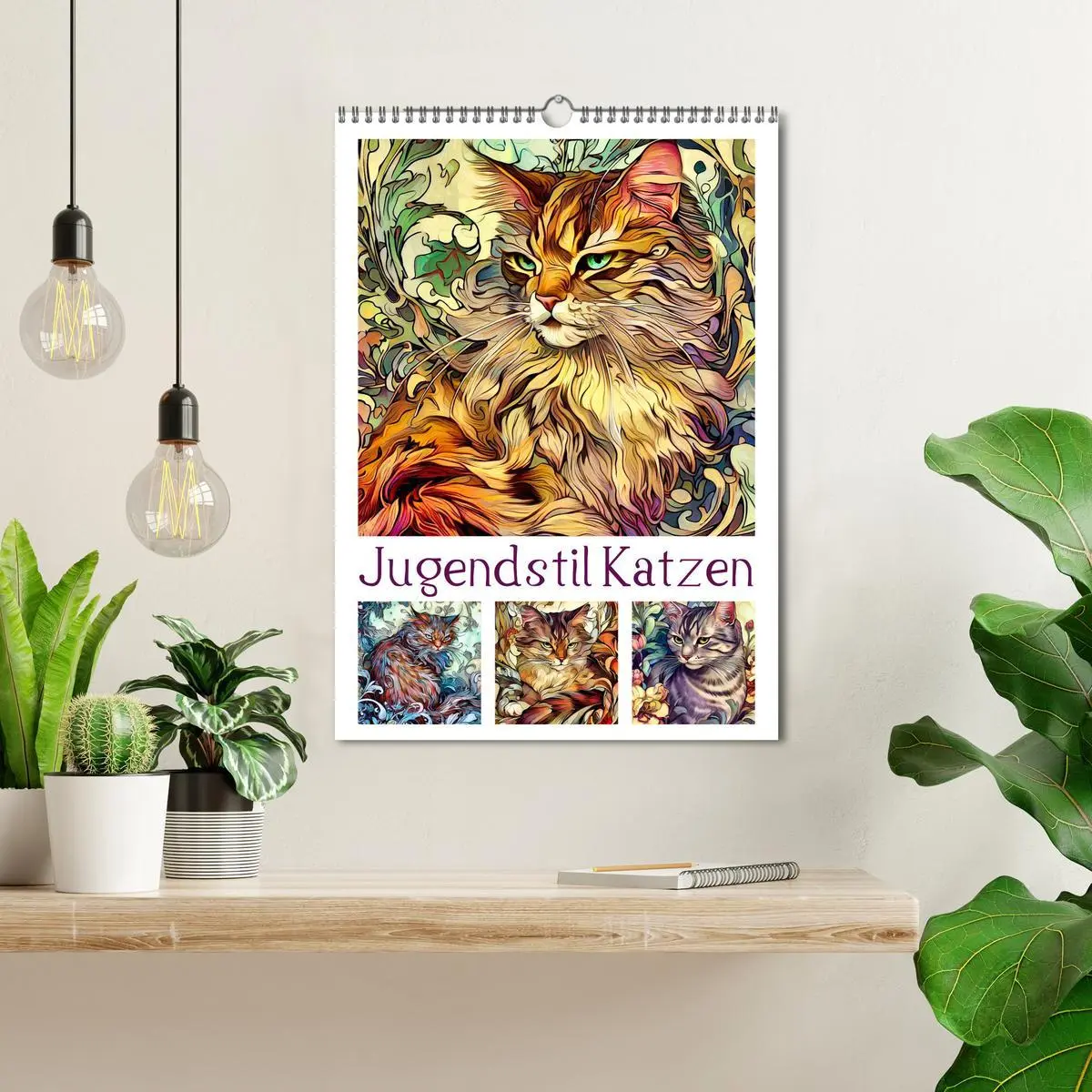 Bild: 9783516319583 | Jugendstil Katzen (Wandkalender 2026 DIN A3 hoch), CALVENDO...