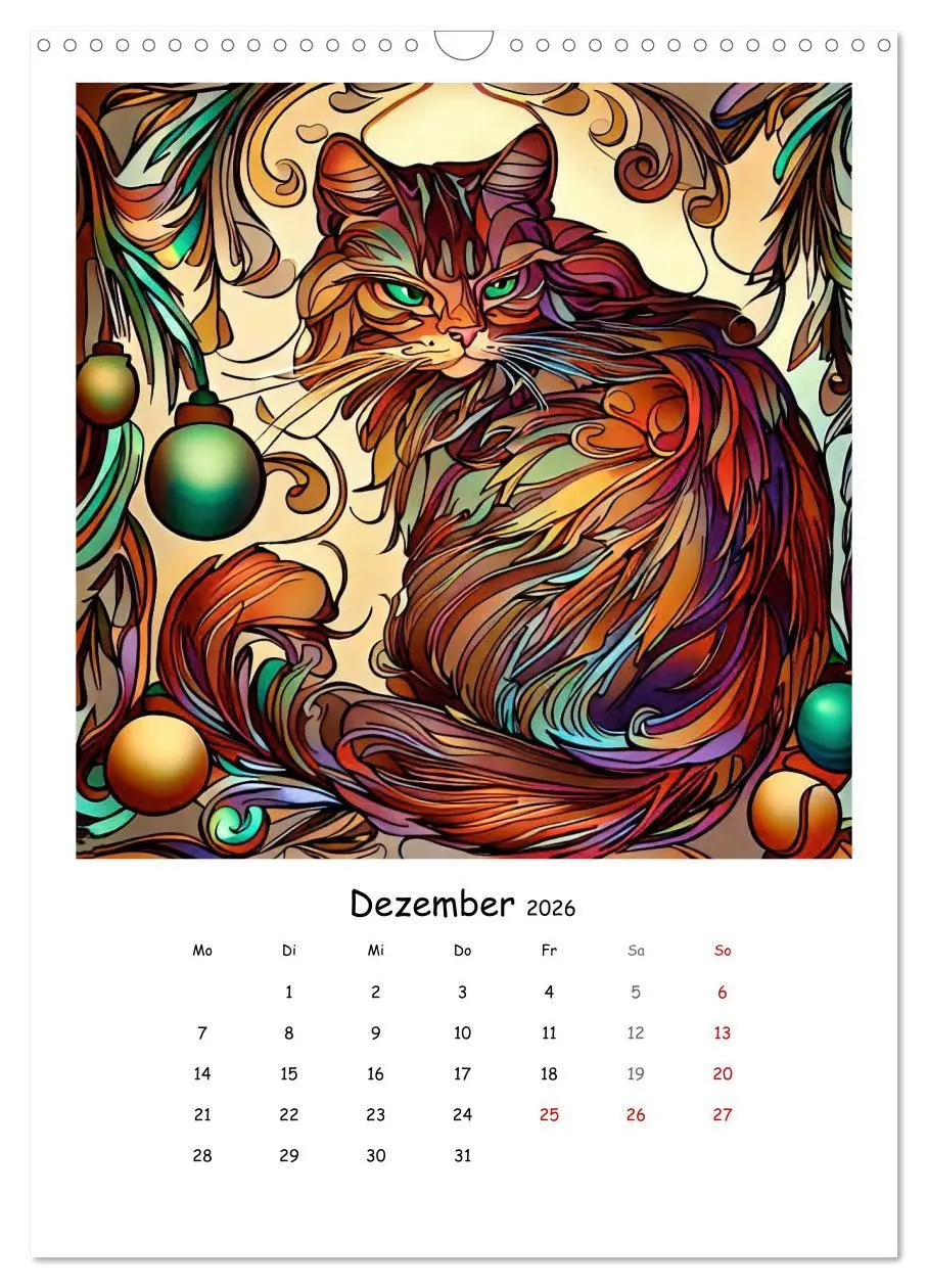 Bild: 9783516319583 | Jugendstil Katzen (Wandkalender 2026 DIN A3 hoch), CALVENDO...
