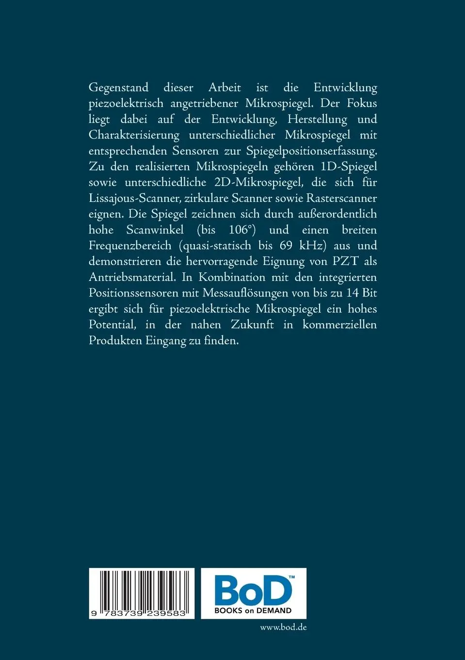 Rückseite: 9783739239583 | Entwicklung, Herstellung und Charakterisierung piezoelektrischer...