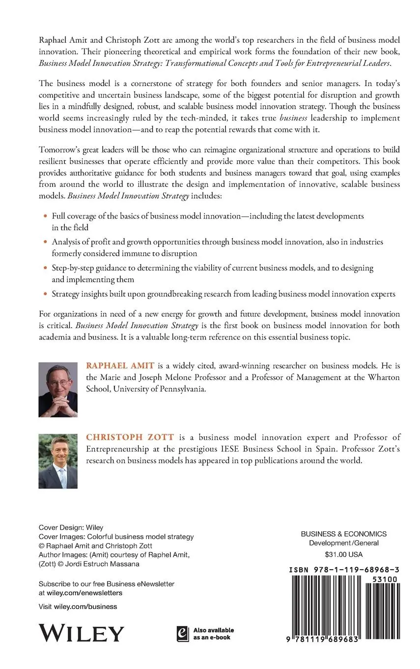 Rückseite: 9781119689683 | Business Model Innovation Strategy | Raphael Amit (u. a.) | Buch