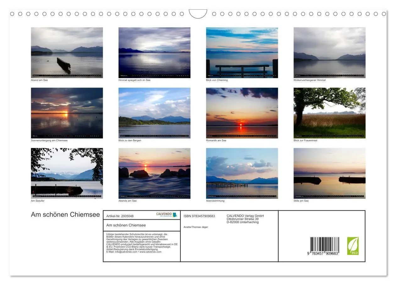 Bild: 9783457909683 | Am schönen Chiemsee (Wandkalender 2026 DIN A3 quer), CALVENDO...