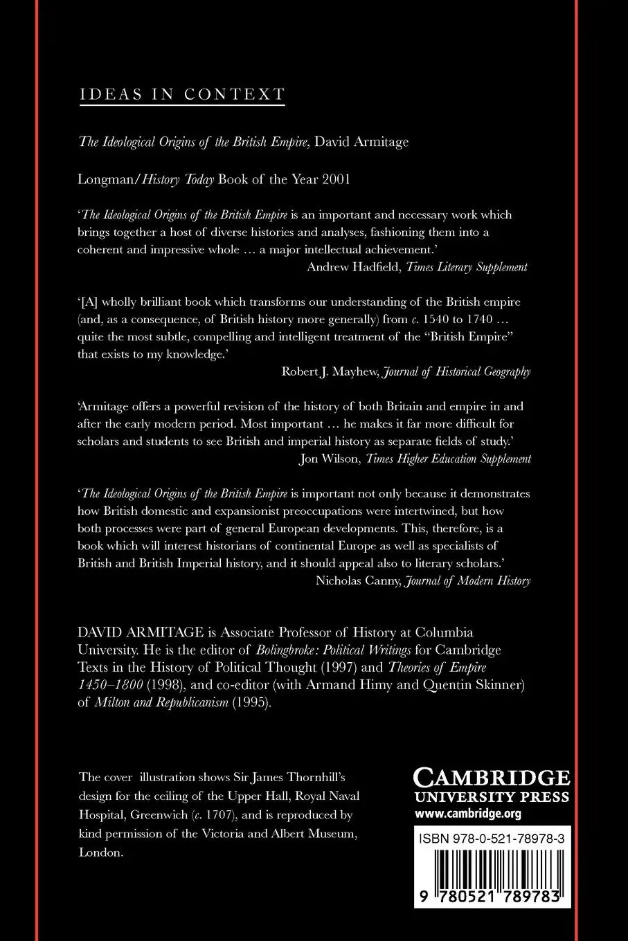 Rückseite: 9780521789783 | The Ideological Origins of the British Empire | David Armitage (u. a.)