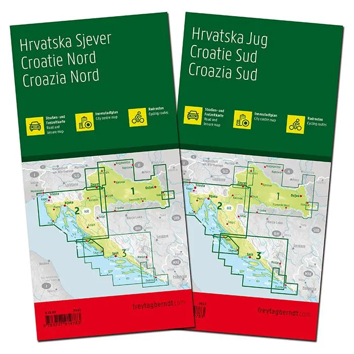 Rückseite: 9783707919783 | Kroatien, Straßenkarten-Set 1:200.000, freytag &amp; berndt | berndt