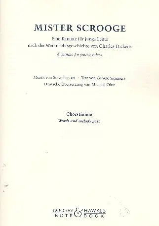 Cover: 9790202519783 | Mister Scrooge | A cantata for young voices | Steve Pogson