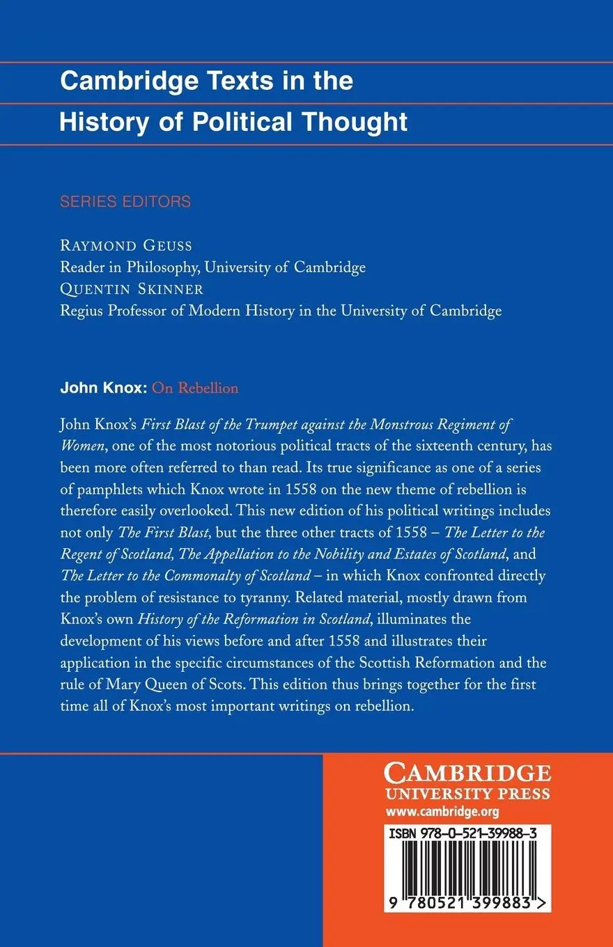 Rückseite: 9780521399883 | Knox | On Rebellion | John Knox | Taschenbuch | Englisch | 2017