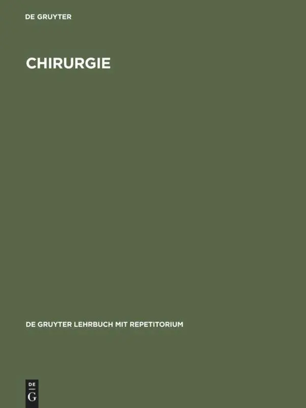 Cover: 9783110149883 | Chirurgie | De Gruyter | Buch | XX | Deutsch | 1997 | De Gruyter