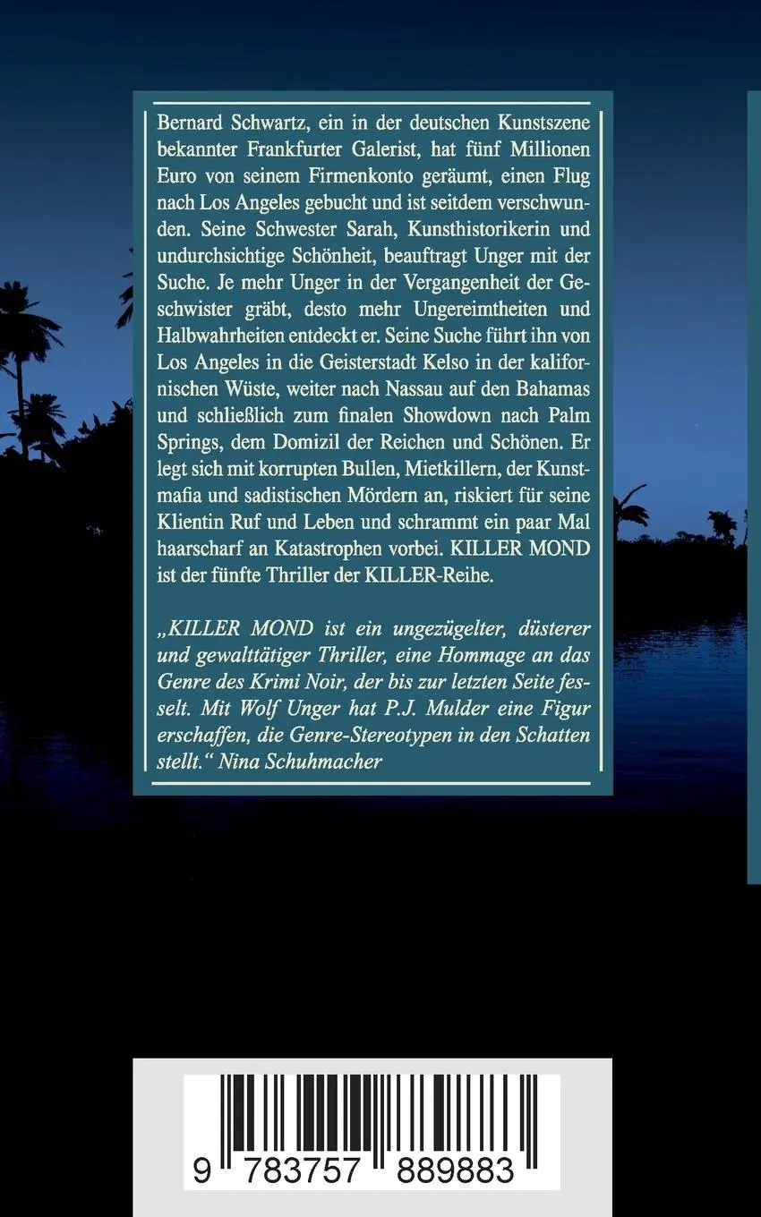 Rückseite: 9783757889883 | Killer Mond | Ein Wolf Unger Thriller | P. J. Mulder | Taschenbuch