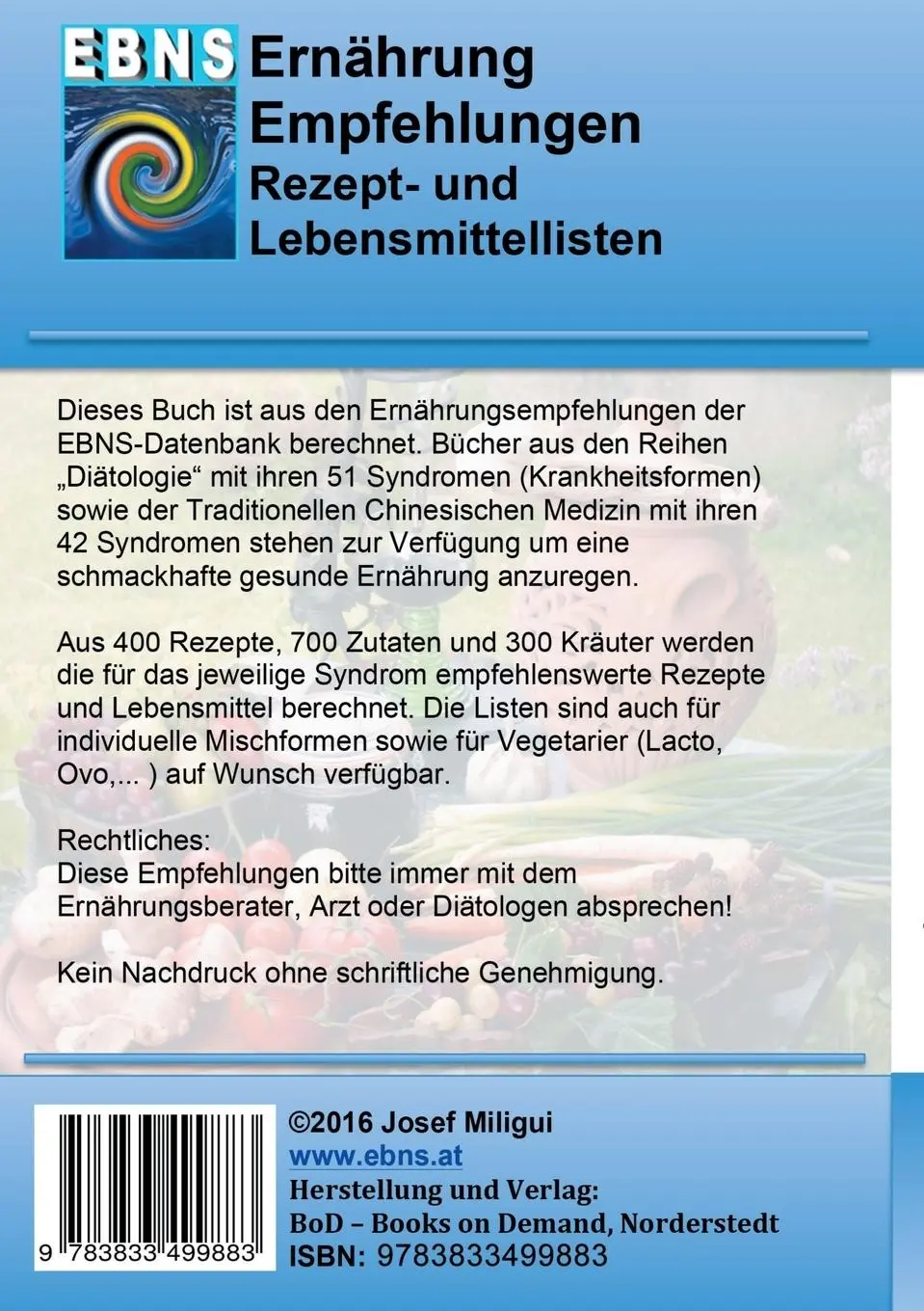 Rückseite: 9783833499883 | Ernährung bei Chronischer Obstipation (Verstopfung) | Josef Miligui