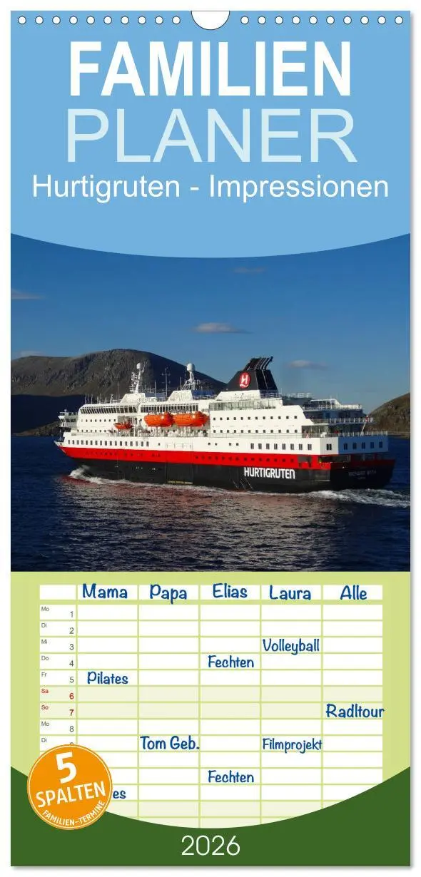 Cover: 9783516519983 | Familienplaner 2026 - Impressionen von Norwegen entlang der...