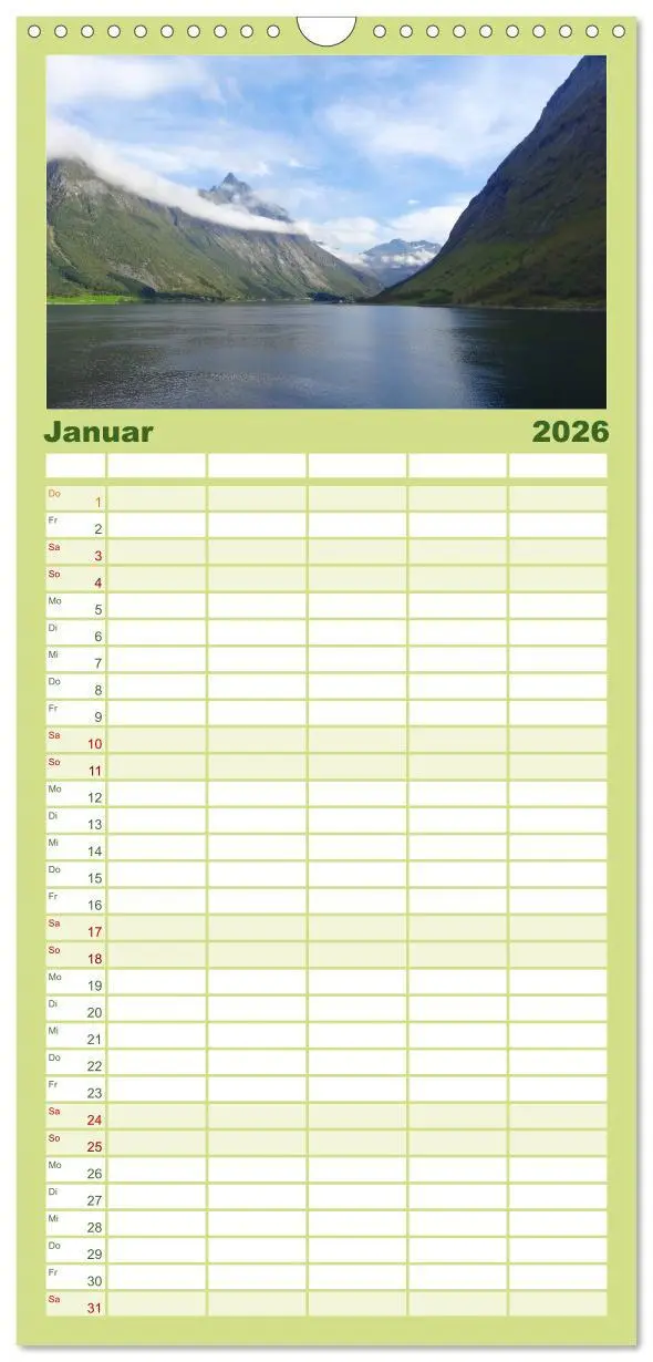 Bild: 9783516519983 | Familienplaner 2026 - Impressionen von Norwegen entlang der...