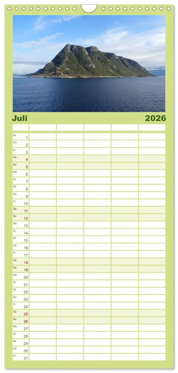Bild: 9783516519983 | Familienplaner 2026 - Impressionen von Norwegen entlang der...