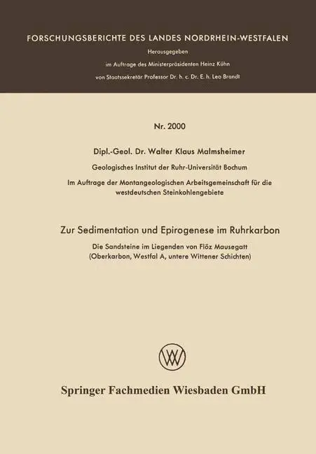 Cover: 9783663039983 | Zur Sedimentation und Epirogenese im Ruhrkarbon | Malmsheimer | Buch