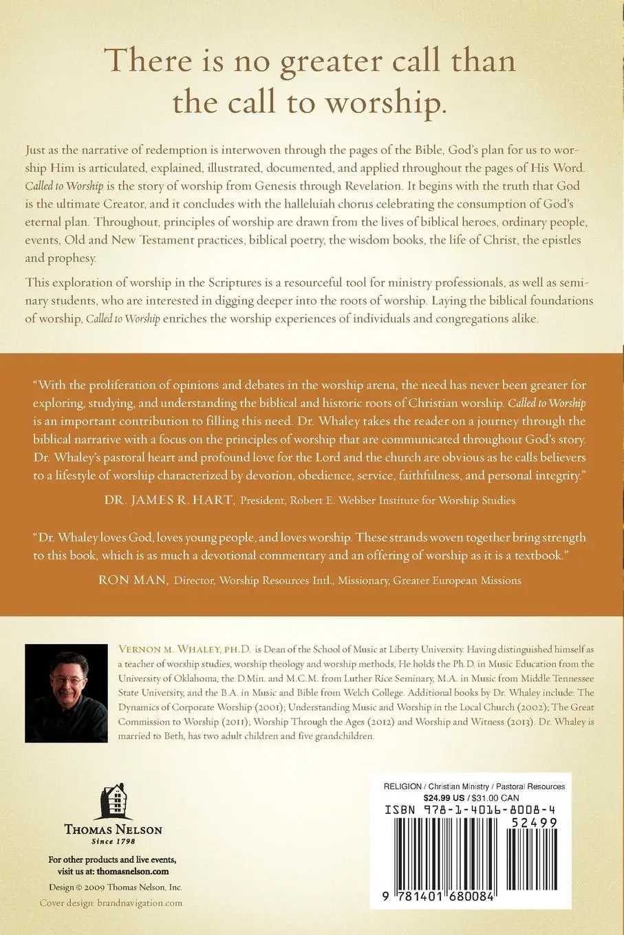Rückseite: 9781401680084 | Called to Worship | From the Dawn of Creation to the Final Amen | Buch