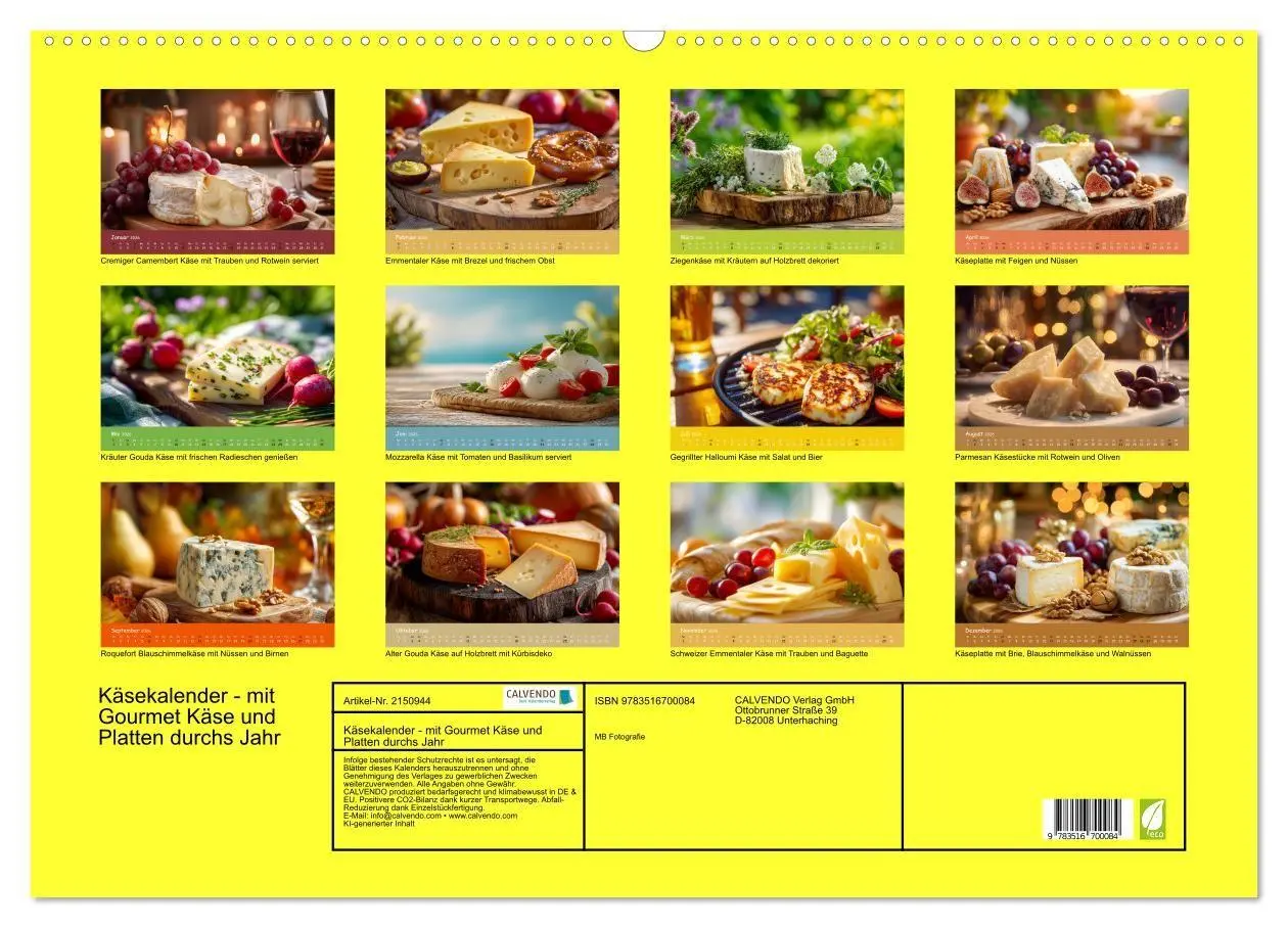 Bild: 9783516700084 | Käsekalender - mit Gourmet Käse und Platten durchs Jahr...
