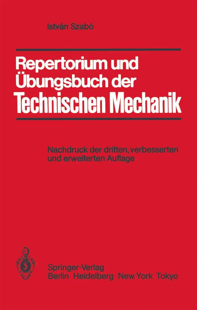 Cover: 9783540150084 | Repertorium und Übungsbuch der Technischen Mechanik | Istvan Szabo | x