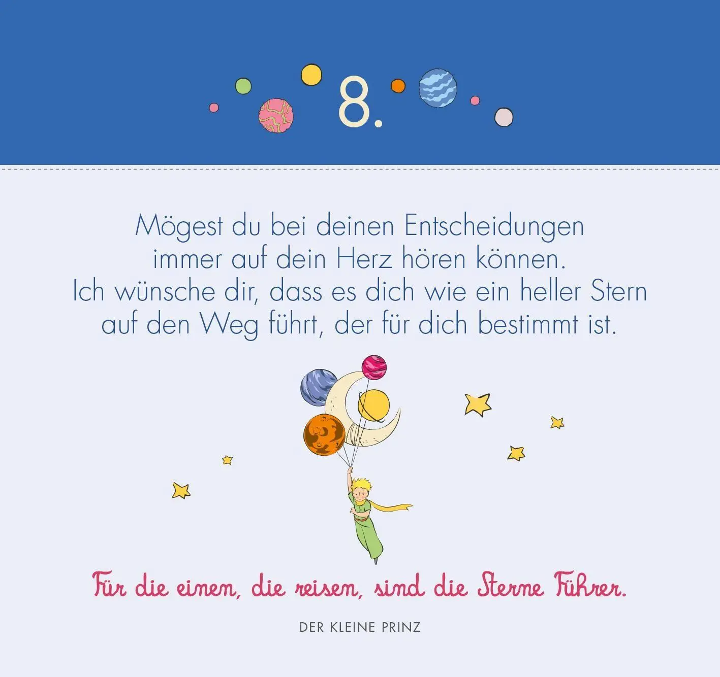 Bild: 4014489140184 | Postkarten-Adventskalender. Der Kleine Prinz. 24 liebe Wünsche für...