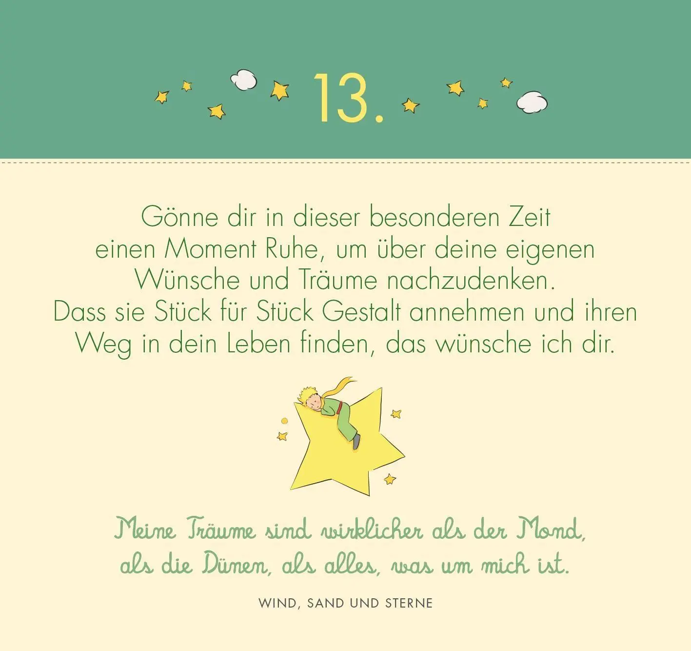 Bild: 4014489140184 | Postkarten-Adventskalender. Der Kleine Prinz. 24 liebe Wünsche für...